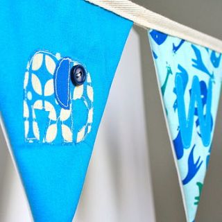 boy's personalised elephant bunting by evajeanie