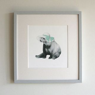 signed summer bear print by bryony thomson illustration