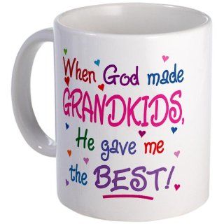WHEN GOD MADE GRANDKIDS, HE GAVE ME THE BEST Mug Mug by  Kitchen & Dining