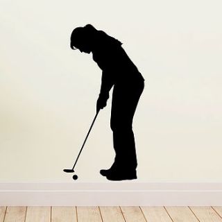 golfer. woman wall sticker by wall decals uk by gem designs