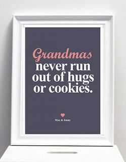 grandparents personalised quotes name print by i love design