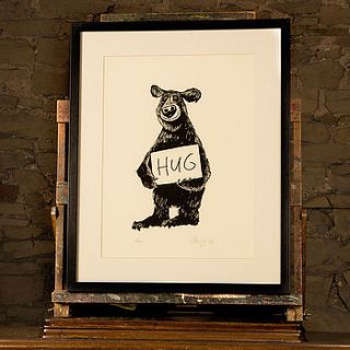 bear hand printed screenprint by cardinky