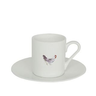 chicken china espresso cup and saucer by sophie allport