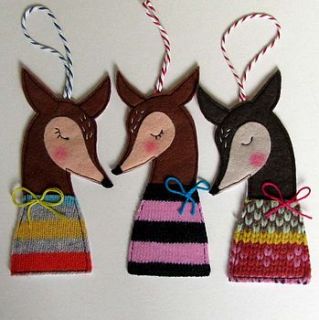 christmas deer hanging decoration by hand made by samantha stas