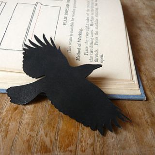 leather flying crow badge by afterward by wendy ward