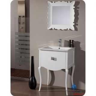 Fresca Platinum Viena 24 Glossy White Bathroom Vanity with Swarovski Handles