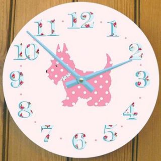 scotty dog wall clock by cute clocks