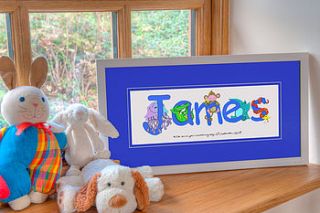 personalised animal name print by from lucy