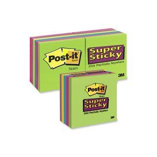 3M Commercial Office Supply Div. Products   Super Sticky Pads, 3"x3", 5/PK, 90/Sheet Pad, Ultra Assorted   Sold as 1 PK   Post it Super Sticky Notes hold stronger and longer than most self adhesive notes so you can be sure that your message gets 