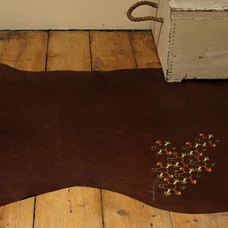 chocolate brown leather rug   final pattern motif by susiemaroon