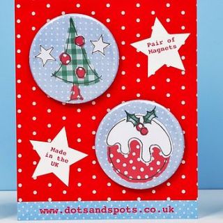 christmas magnets by dots and spots