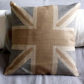 muted union jack cushion by helkatdesign