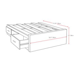 dCOR design Willow Bookcase Storage Platform Bed