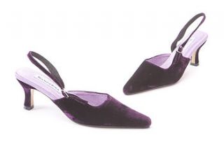 purple velvet slingback shoes by mandarina shoes