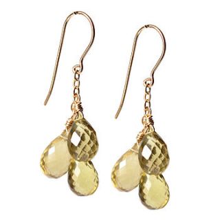 a brief shower of lemon quartz earrings by chupi