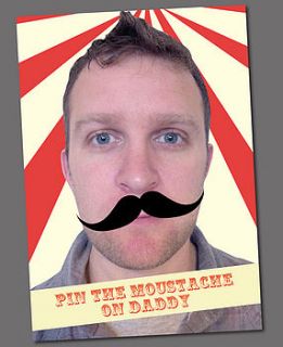 personalised pin the moustache game by modo creative