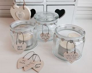 mother's day jars with heart message tag by og home