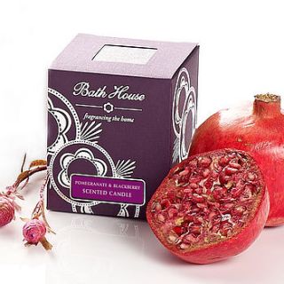 pomegranate and blackberry scented candle by bath house
