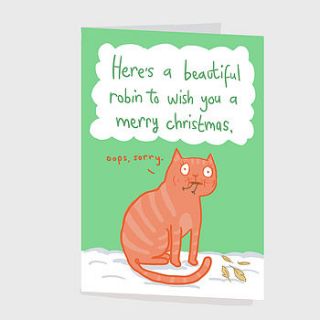 'beautiful robin' christmas card by sarah ray