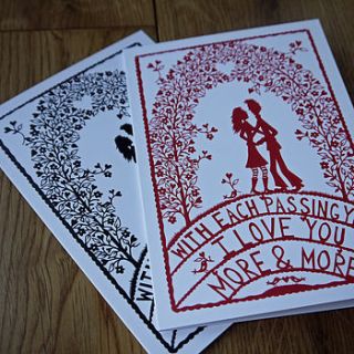 'i love you' card by folk art papercuts by suzy taylor