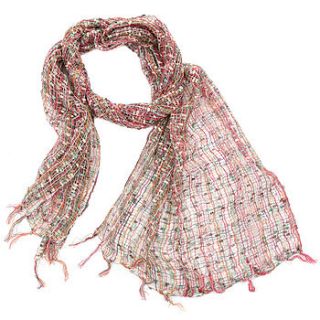 pink net necklace scarf by charlotte's web