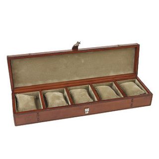 leather watch box   five watches by life of riley