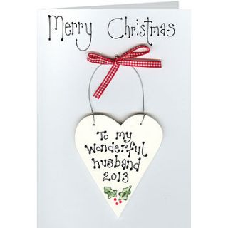 personalised christmas card by country heart