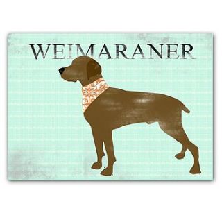 weimaraner dog in brown fine art print by indira albert