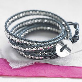 metallic leather wrap bracelet by decadorn
