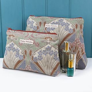 wash bag and cosmetic bag set vintage liberty by poppy valentine