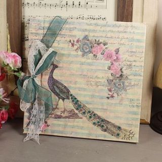 vintage style peacock notebook by lisa angel homeware and gifts