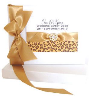 animal print wedding guest book by made with love designs ltd