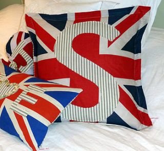 personalised letter union jack cushion cover by jojo accessories