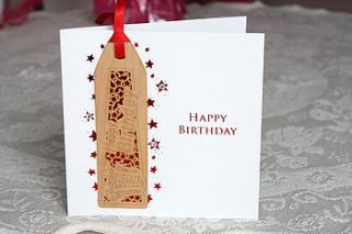 brother wooden bookmark 'birthday' card by white mink