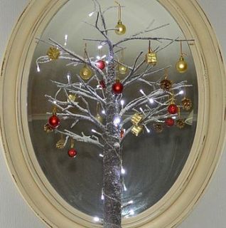 decorated snowy sparkling christmas tree by pippins gifts and home accessories
