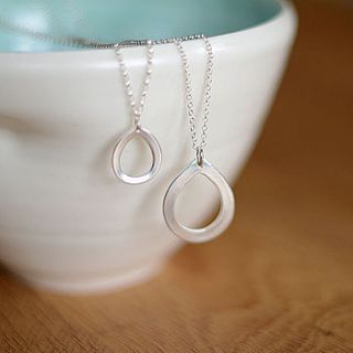 silver teardrop necklace by adela rome