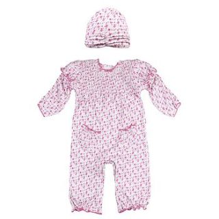 girl's butterfly playsuit and hat gift set by toffee moon