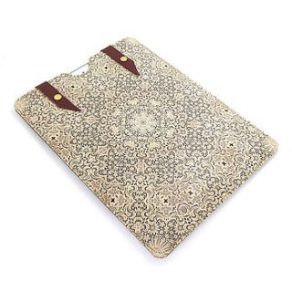 printed leather white lace case for ipad by tovi sorga