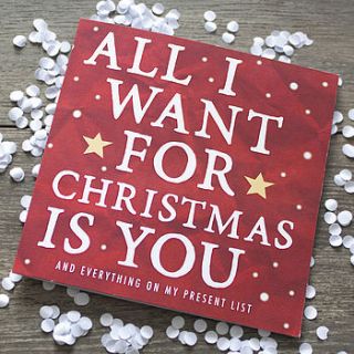 'all i want for christmas is you' card by zoe brennan