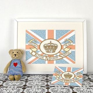 personalised royal baby print by the spotted sparrow