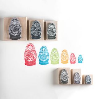 russian dolls stamps by noolibird rubber stamps