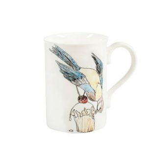 bird eating cake design mug by mellor ware
