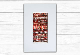 aztec lino print by knockout