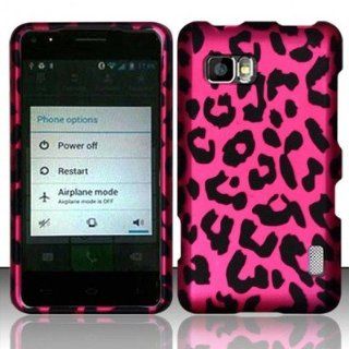HOT PINK LEOPARD HARD PLASTIC MATTE SNAP ON CASE COVER ACCESSORY LG MACH LS860 [In Casesity Retail Packaging] 