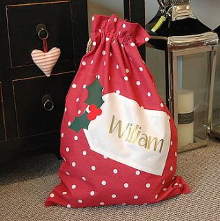 personalised christmas santa sack by the alphabet gift shop