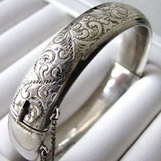 vintage 1959 engraved silver bangle by ava mae designs