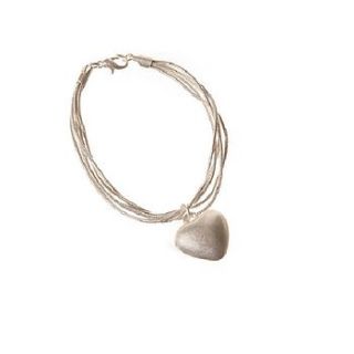 silver heart charm chain bracelet by kiki's gifts and homeware