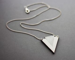 wooden chevron triangle necklace by fawn and rose