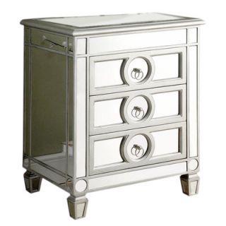 Monarch Specialties Inc. Mirrored 3 Drawer Accent Table