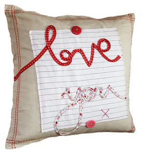 'love you' cushion by lime tree interiors